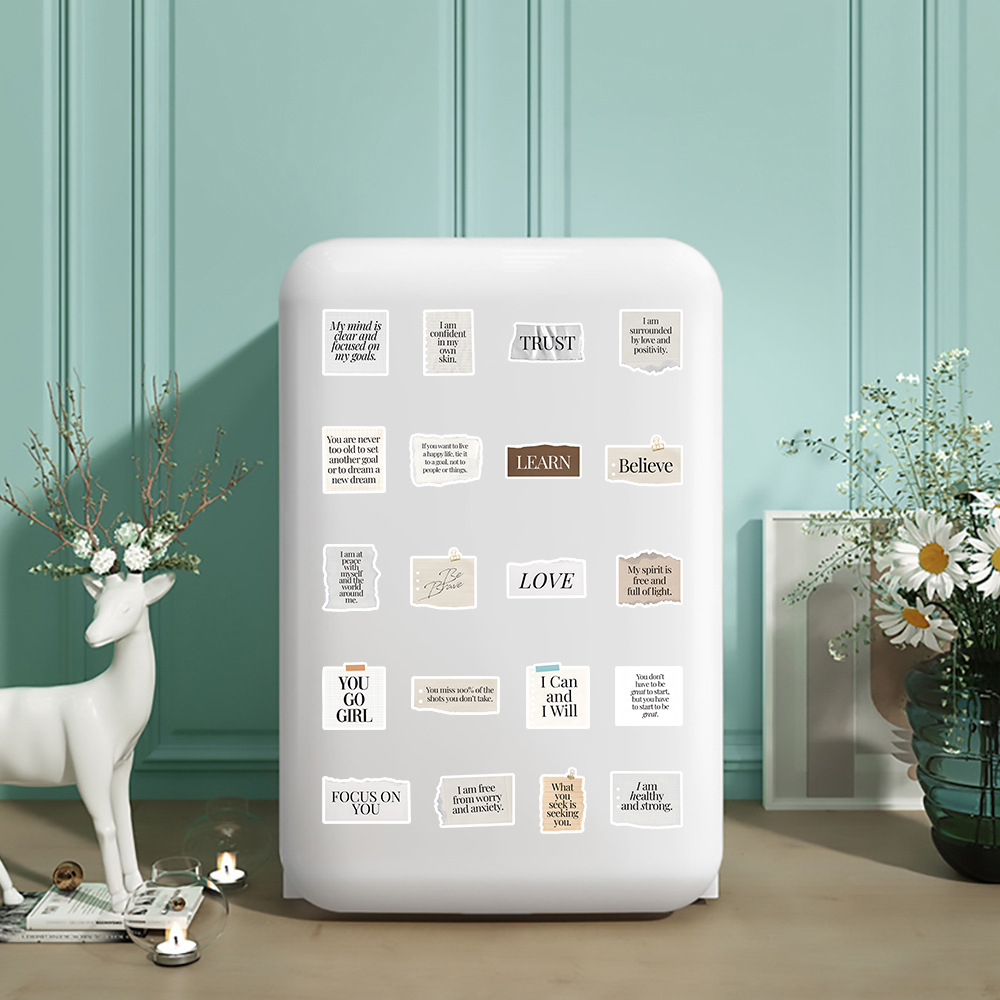 Multicolor Color 1 Set Letter Learning School Pp Synthetic Paper Adhesive Sticker Retro Simple Style Stickers