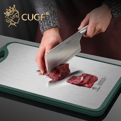 Kitchen Princess Antibacterial stainless steel double-sided cutting board mildew-proof household chopping board kitchen cutting board thickened chopping board sticky board