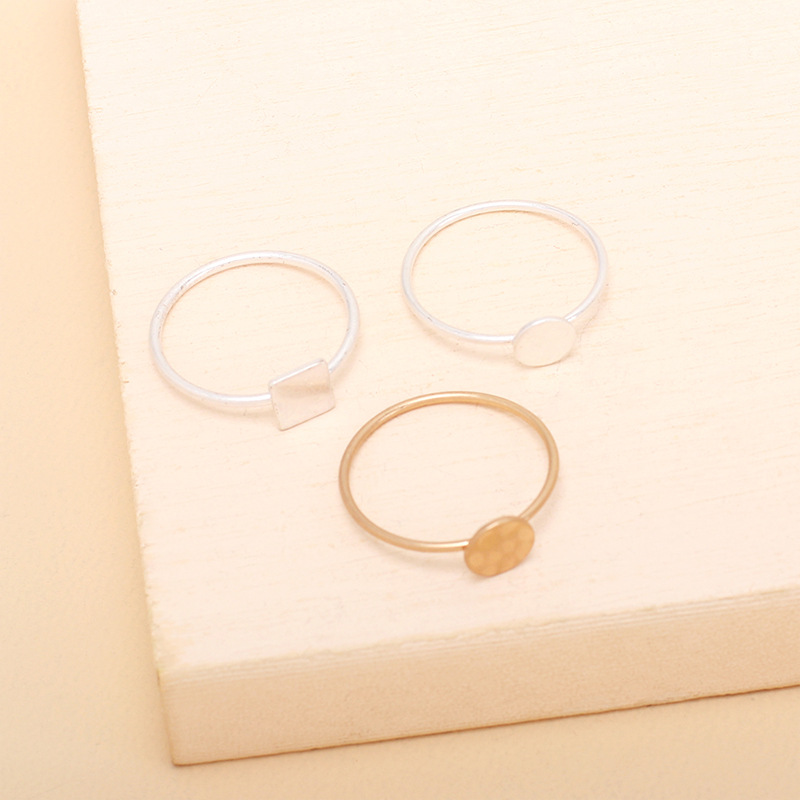 2g Weight Women'S Gender One Size Size Wholesale Jewelry Square Round Ring Set Nihaojewelry 3