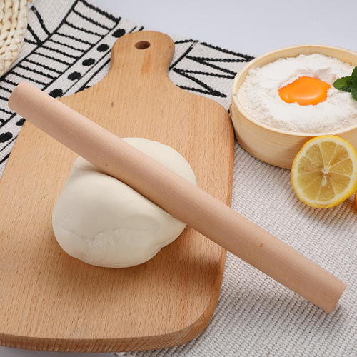 Beech rolling pin wooden rolling pin leather meat hammer flour stick solid wood pressing stick kitchen baking tool rolling pin