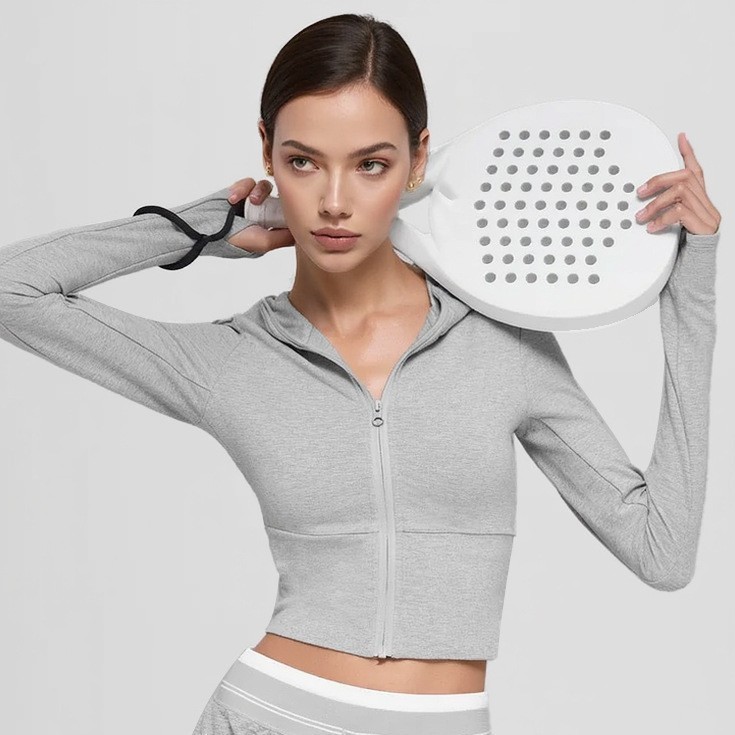 Cross-Border Sports Jacket for Women, Slim Fit, Short Style, Slimming, Spring and Autumn Running Fitness Top, Zippered Tight-Fitting Yoga Wear