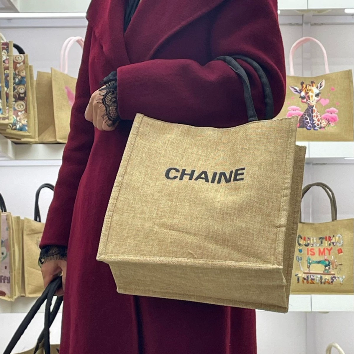 Льняная сумка модная сумка для покупок большой емкости