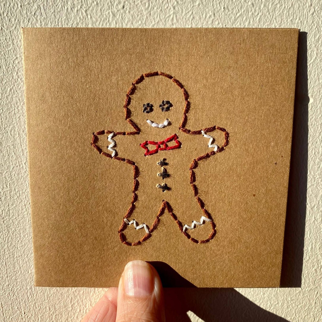 【자수 인사말 카드】크리스마스 진저브레드 맨