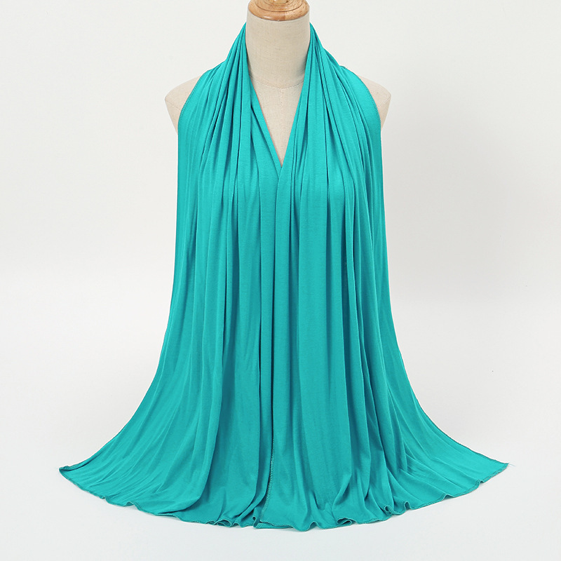 Plain Elastic Jersery Cotton Hijab Shawl Women Jersey Scarf|undefined