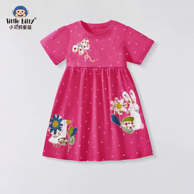 2025年夏季新品童裙欧美风格女童连衣裙时尚潮范卡通刺绣公主裙