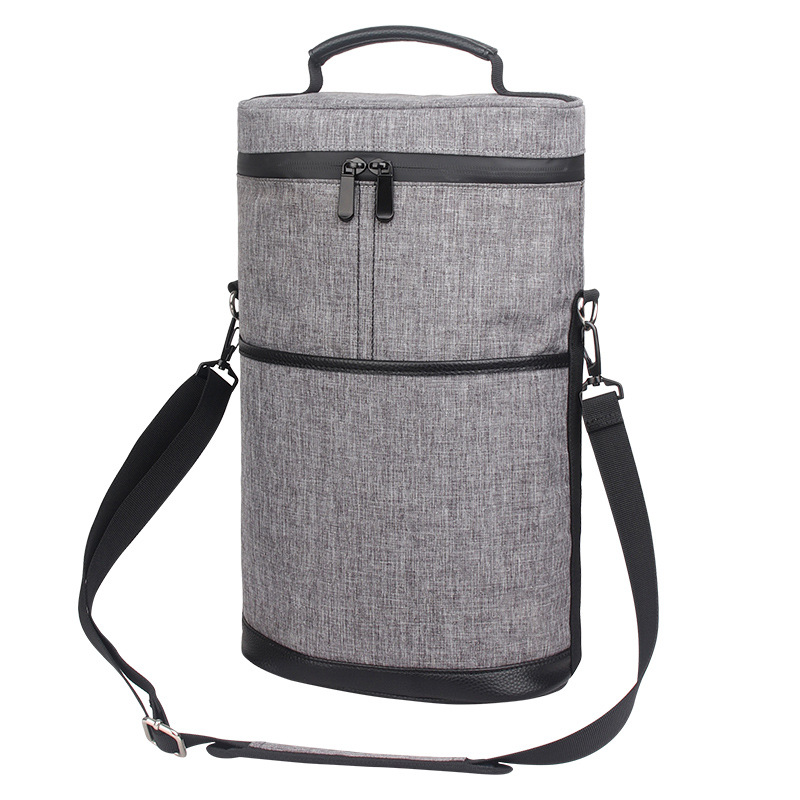 Bolsa de hielo redonda portátil de tela Oxford para exteriores, bolsa para vino champán, bolsa para picnic, bolsa aislante para vino tinto a la moda