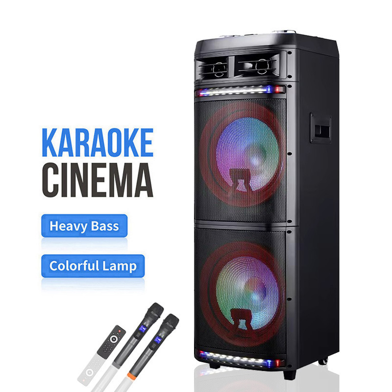 外国貿易ダブル 12inch LED カラーライト重低音大型 Bluetooth スピーカー屋外スクエアダンスカラオケワイヤレスマイクオーディオ|undefined