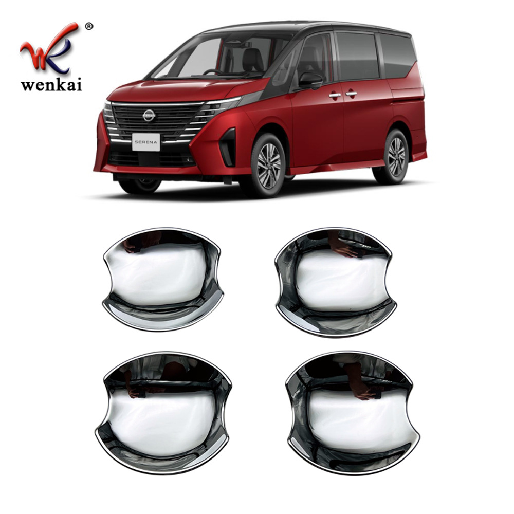 Adecuado para Nissan 23 SERENA modificado puerta exterior tazón marco C28 puerta especial tazón cubierta protectora de chapado