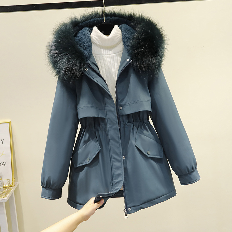 Women's Winter Coat Warm Thickened Cotton Jacket Medium Long Style_voghion.com