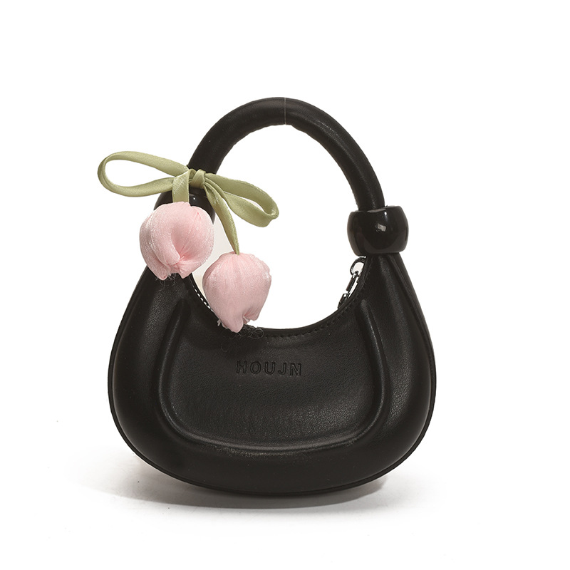 Bolsas para niños en línea rojo y azul Tulipan bolsas de media luna portátiles para hombres y mujeres simple color sólido mini bolso de hombro para bebés