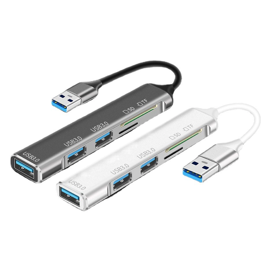 Трехпортовый концентратор док-станции USB3.0 со слотом для чтения карт SD/TF поддерживает полную нагрузку 3,0 легкий мини-концентратор из алюминиевого сплава
