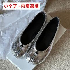 内增高版~真皮厚底分趾鞋女粗跟玛丽珍单鞋猪蹄鞋坡跟软底小皮鞋