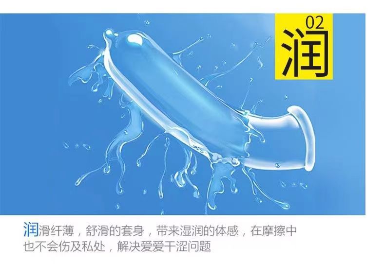 Celebrity Zhibo 002 Ultra-Thin Condoms, 3 Pieces, Natural Latex, Medium, Transparent — detail image 2