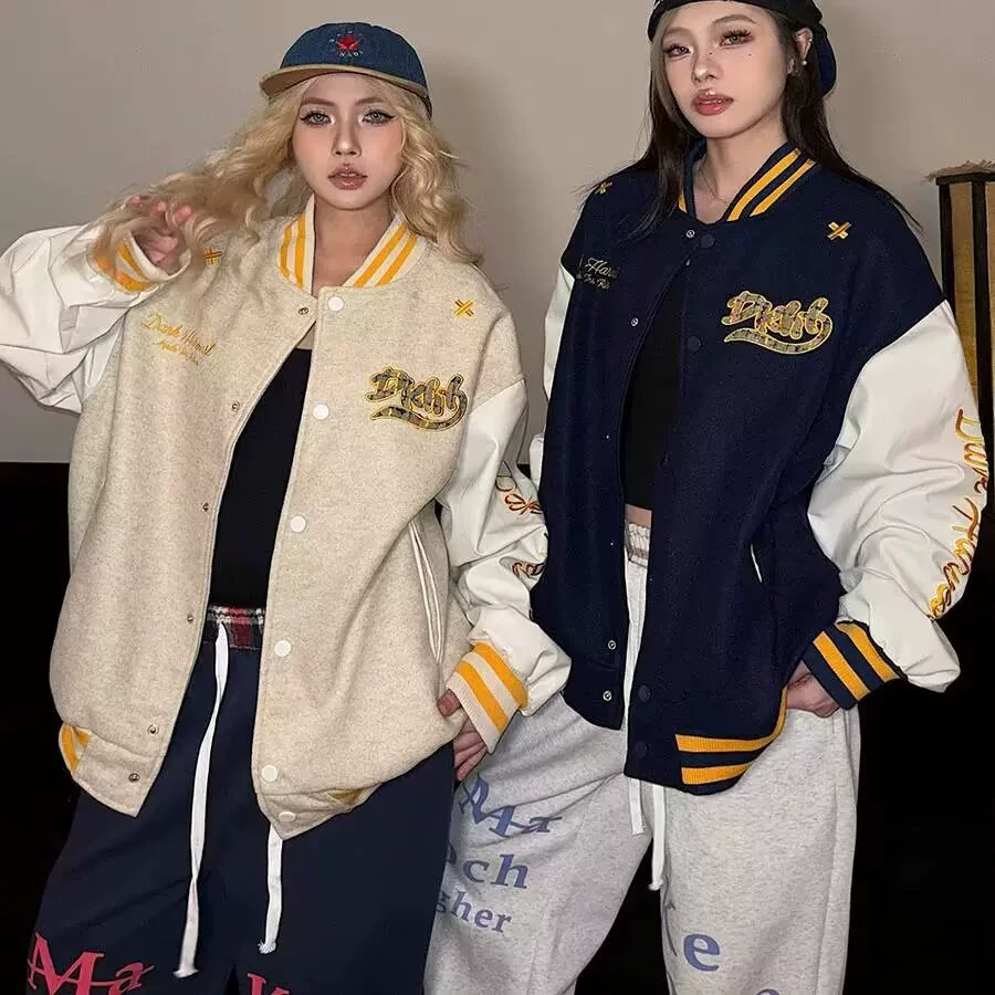 Женская бейсболка из искусственной кожи в американском стиле, свободного кроя, в стиле хип-хоп, модная брендовая парная куртка, осень-зима 2025 года