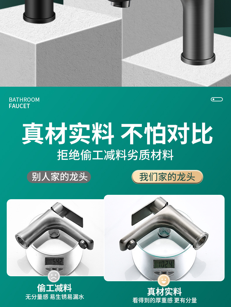 Stainless steel washbasin, faucet, washbasin, sink, hotel bathroom, washbasin, household hot and cold faucet Application Scenario
