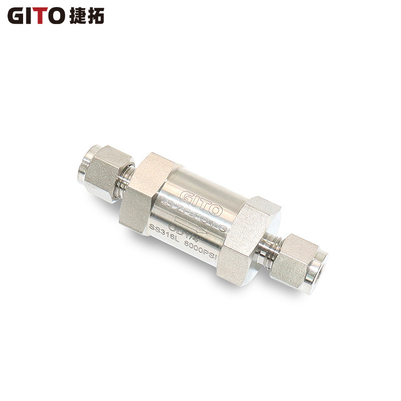 卡套阻火器OD1/4" 不锈钢气体直通氢用阻火器SS316L