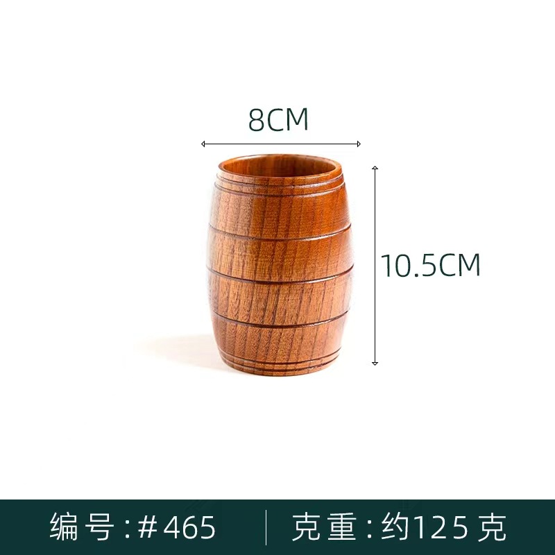 Taza de madera de jujube carbonizada de gran tamaño, creativa, para vino, cerveza, té, con caja de regalo, de madera maciza carbonizada, para exportación.