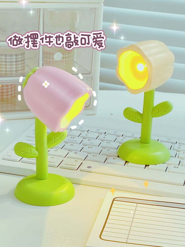 Batterie-Tischlampe Cartoon-Blumen DIY Creme-Gel Nachtlicht Mini-LED Stimmungslicht Kreatives Geschenk Dekofigur