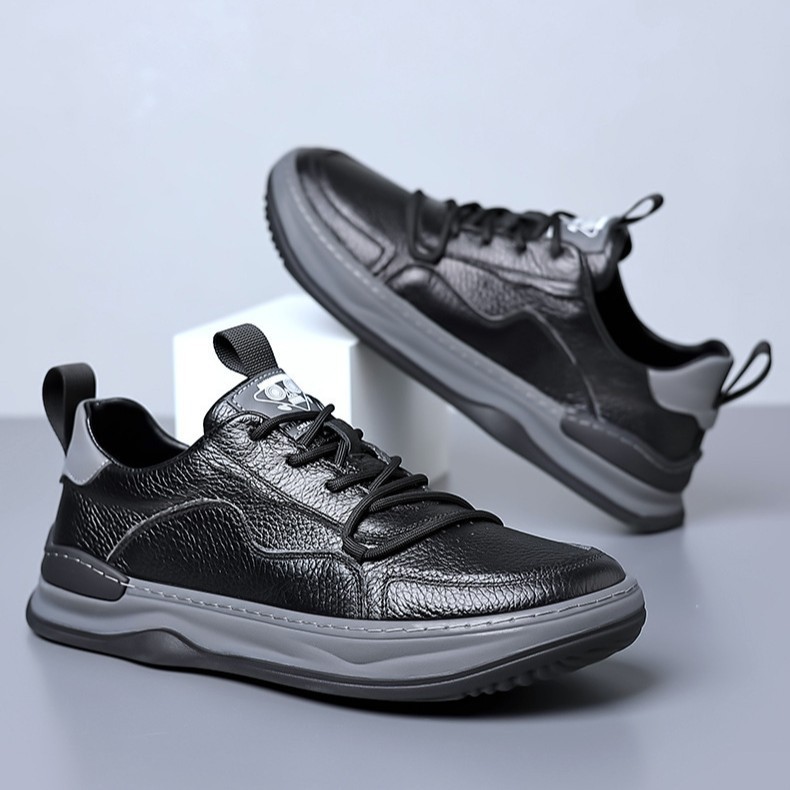 Men's Shoes Spring and Autumn New Style Fashionable Casual Comfortable Breathable Single Shoes Student Street Style Round Toe Soft Sole Sneakers for Men