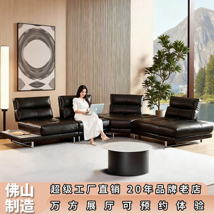 意式极简罗马真皮沙发高定大小户型客厅可移动靠背大坐深别墅沙发-阿里巴巴