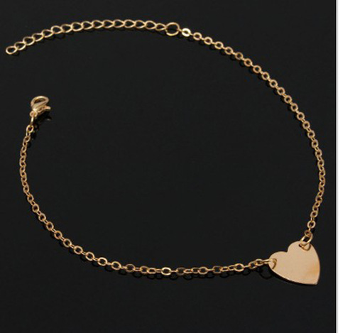 Simple and Minimalist Sexy Heart-shaped Love Peach Heart Ankle Bracelet Wholesale