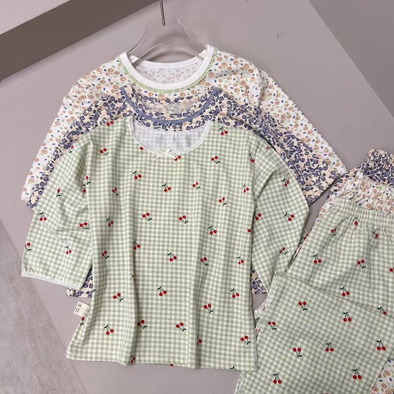 Buy as recommended: 【TZ7602】Girl's Home Set - Cotton-Mo Blend Three-Quarter Sleeve Top + Three-Quarter Pants Buy as recommended: 【TZ7602】Girl's Home Set - Cotton-Mo Blend Three-Quarter Sleeve Top + Three-Quarter Pants