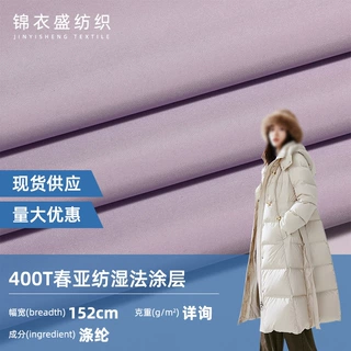 定制400T春亚纺湿法涂层布料 户外防水骑行服防寒服羽绒服面料