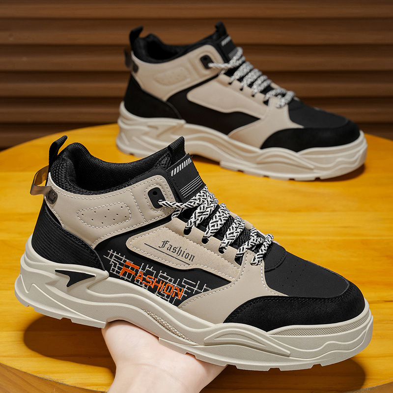 Zapatos de invierno para hombres, zapatos de trabajo de alto nivel, zapatos de moda coreanos para hombres, botas martin, zapatos de skate casuales, botas cortas de moda.