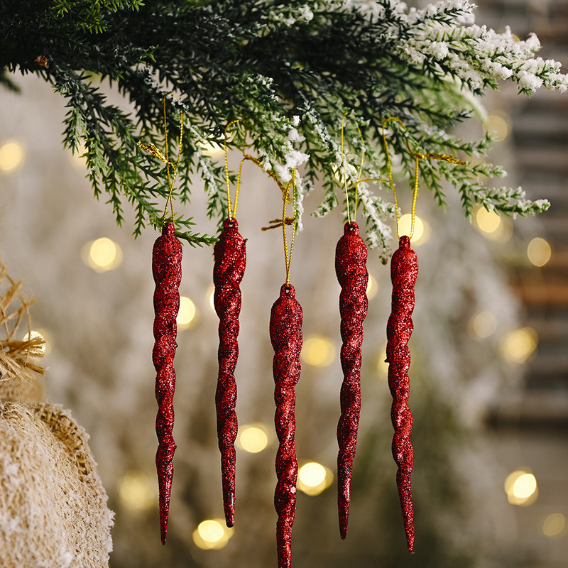 クロスボーダークリスマス装飾用品カラーアイスストラップ創意ペンダント魔法棒吊り下げ品小樹ねじ掛け飾り|undefined