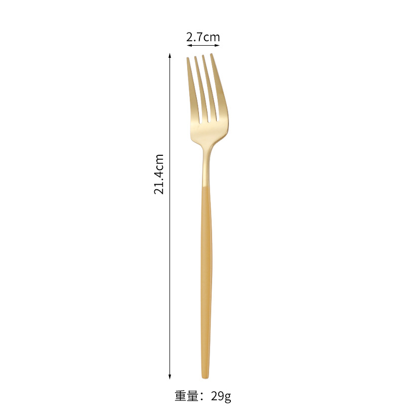 Cuchillo de filete occidental, tenedor, cuchara de postre Vajilla transfronteriza de 4 piezas Amazon Acero inoxidable portugués cuchillo, tenedor y traje de cuchara