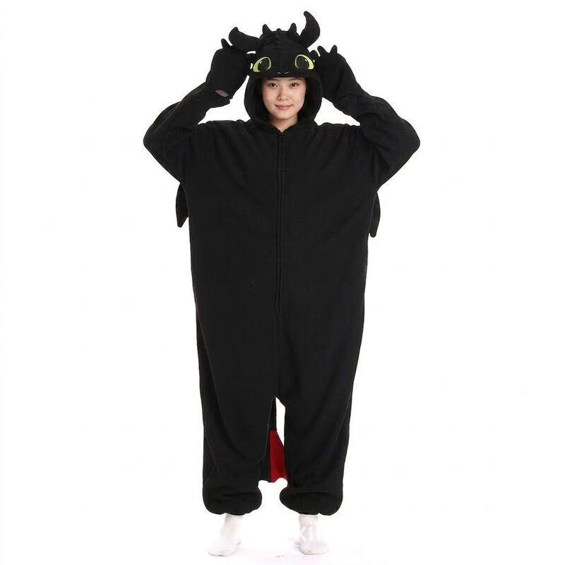 Cross-Border Polar Fleece Halloween Cartoon One-Piece Couple's Pajamas for Taming Dragons
