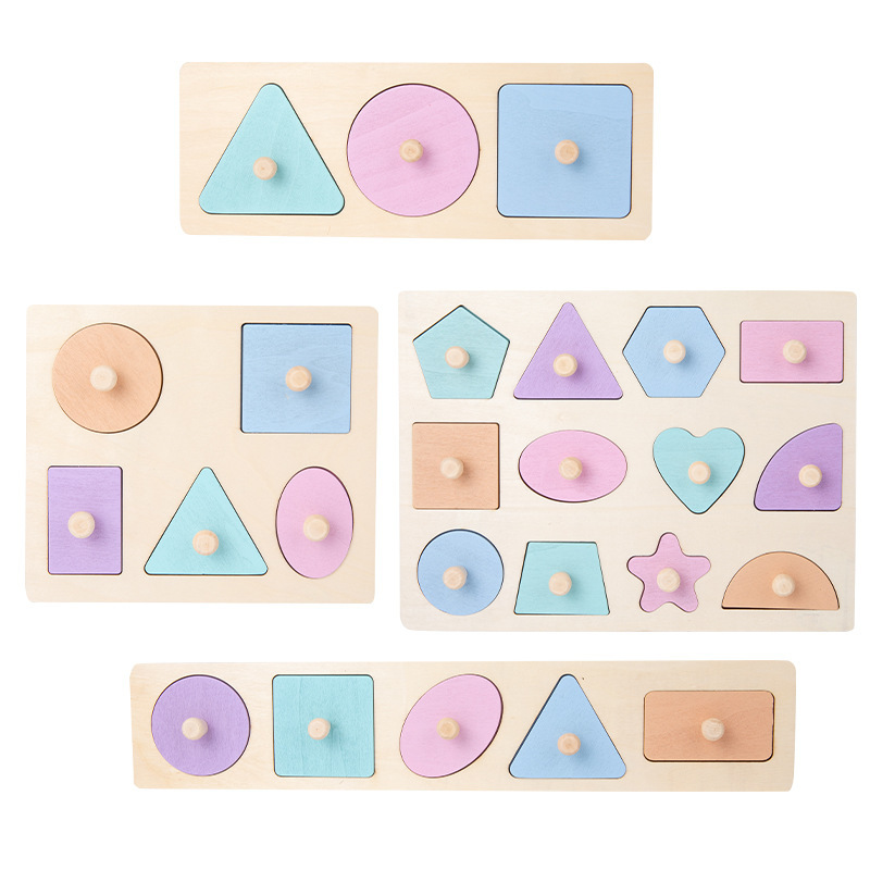 Montessori macaron figura geométrica panel de madera rompecabezas magnético cognitivo juego niños inteligencia desarrollo Juguetes