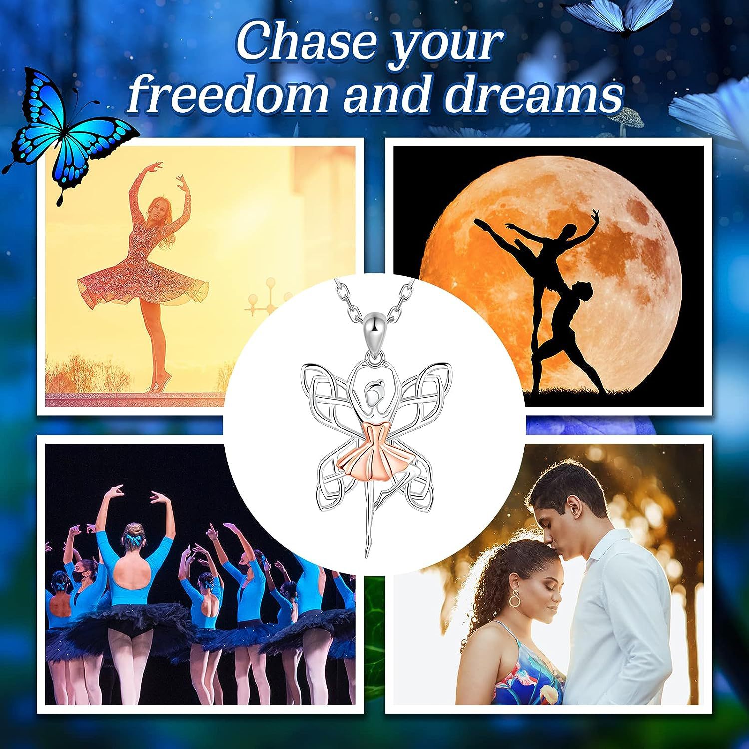 Ballet fee hanger ketting voor dames elegant minimalistisch sieraad_voghion.com