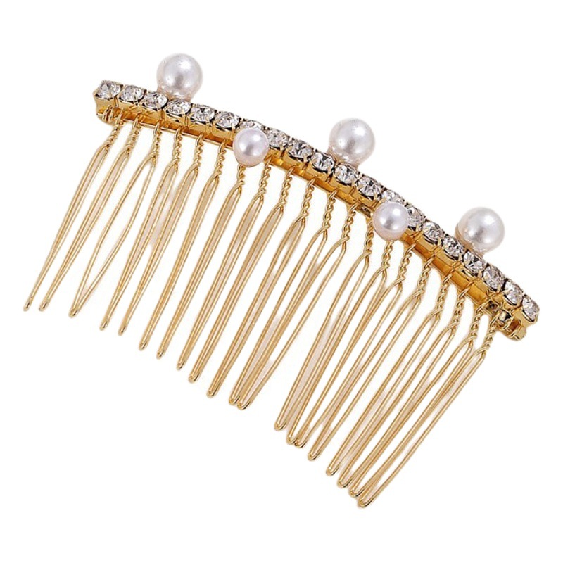 Comercio exterior nuevo pelo peine japonés y coreano rhinestone peine plug nupcial updo palabra perla pelo accesorios pelo enchufe fábrica al por mayor