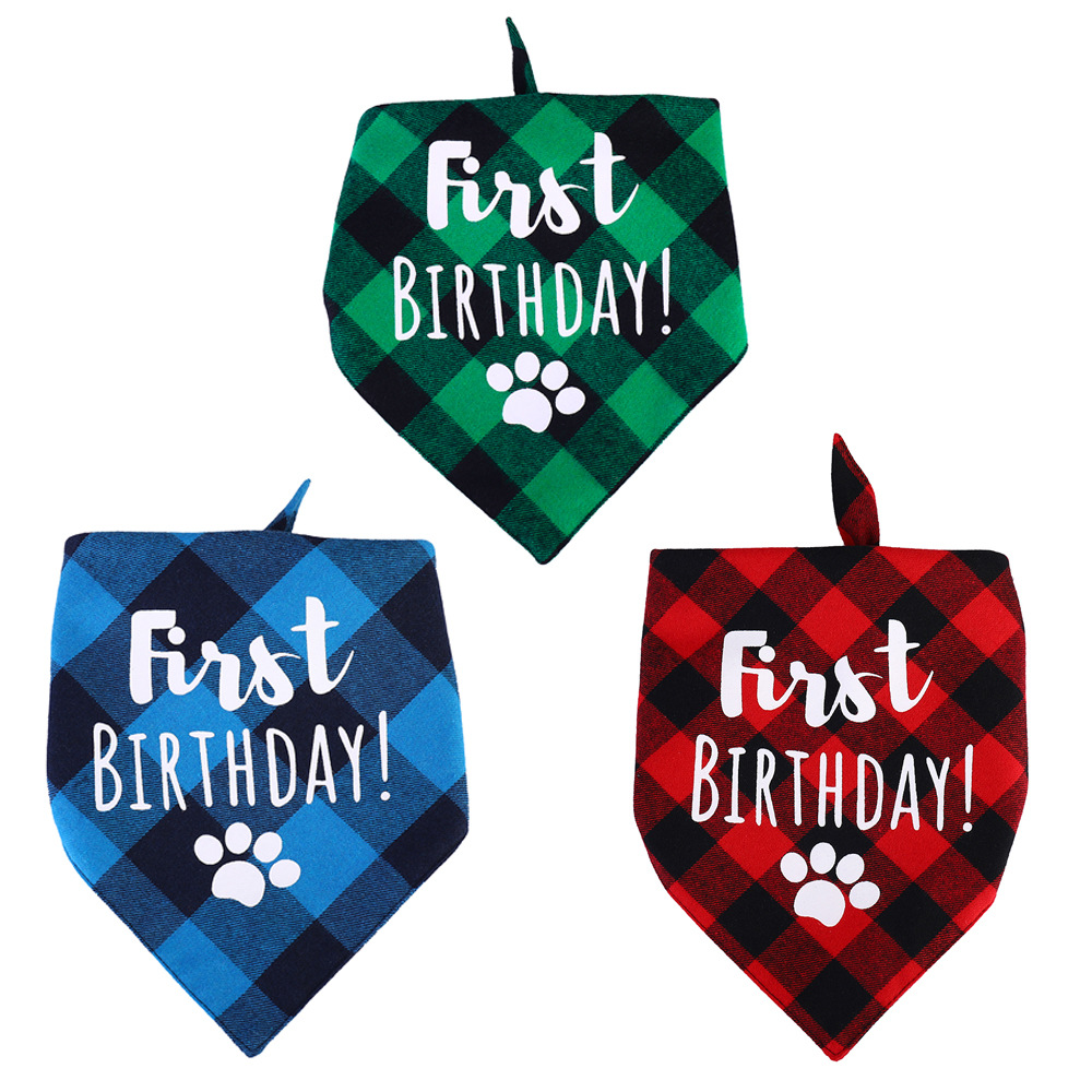 Liquidación Spot Fabricante Cross-border Pet Trippet Toalla de saliva para perros Toalla de saliva de cumpleaños Toalla para mascotas Perro