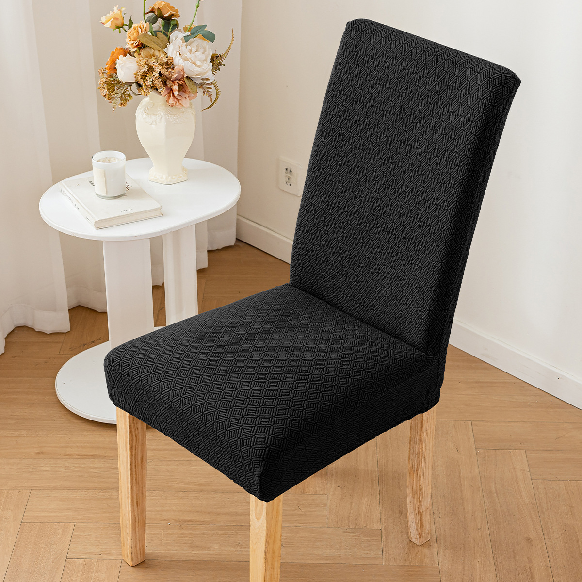 Funda para silla de color puro especial transfronteriza Funda para silla de comedor antideslizante, antipolvo y resistente al desgaste