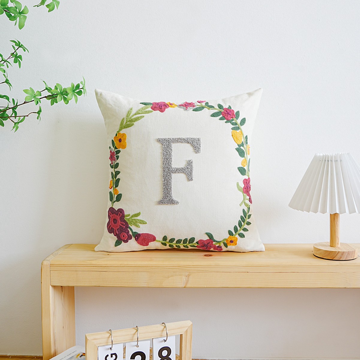 Letras transfronterizas personalizadas toallas bordadas almohada cubierta de sofá sala de estar almohada cubierta de respaldo cubierta de alta calidad sin núcleo