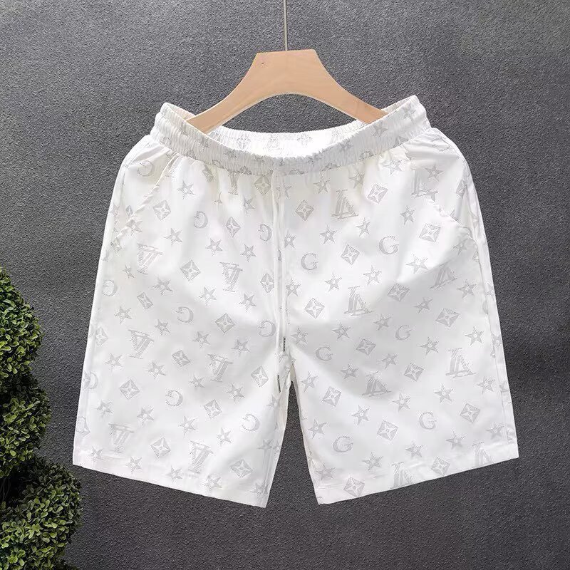 Summer New Men's Ice Silk Quick Drying Casual Sports Shorts Loose Breathable Five Point Pants With Letter Print_voghion.com