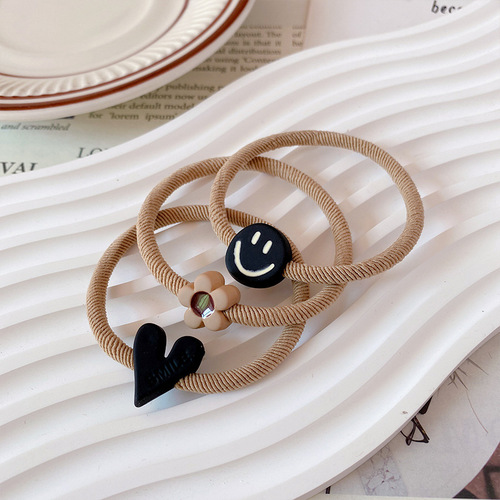 Korean high-end headband, exquisite thickened hair band and rubber band for women to tie ponytail with high elasticity and love balls, headband leather case