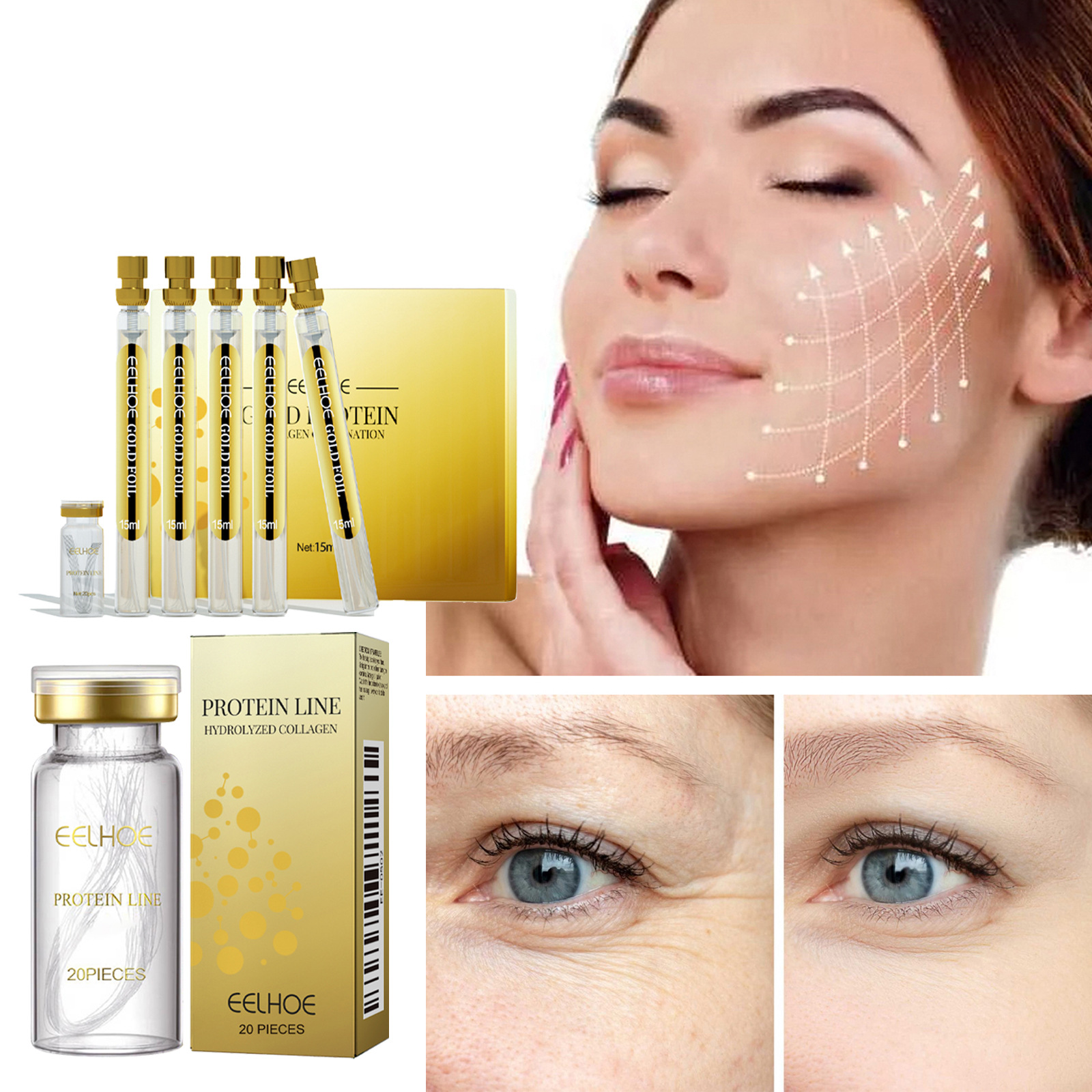 Eelhoe Protein Care Line Locks in Moisture, Smoothes Skin, Makes the Skin Surface Flexible and Delicate, and Makes the Skin Layer Smooth and Tender
