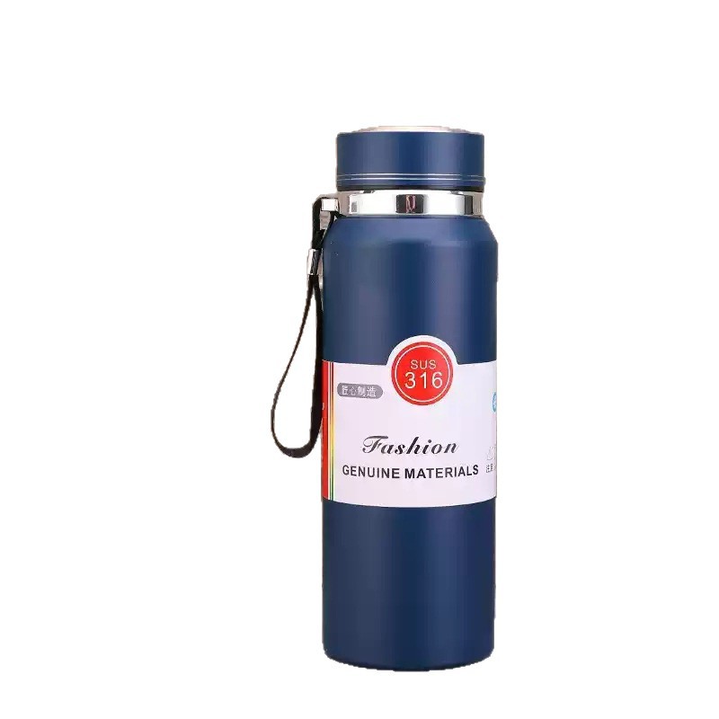 Taza de aislamiento térmico 316 acero inoxidable de alta capacidad de doble vacío taza de agua deportiva portátil al aire libre colgante tetera solar