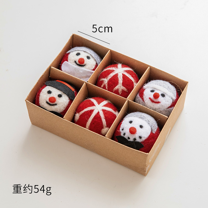 NUCHI クロスボーダー クリスマスデコレーション ウールフェルト スノーフレーク クリスマスツリー デコレーションボール 小さなペンダント クリスマスデコレーション ペンダント|undefined