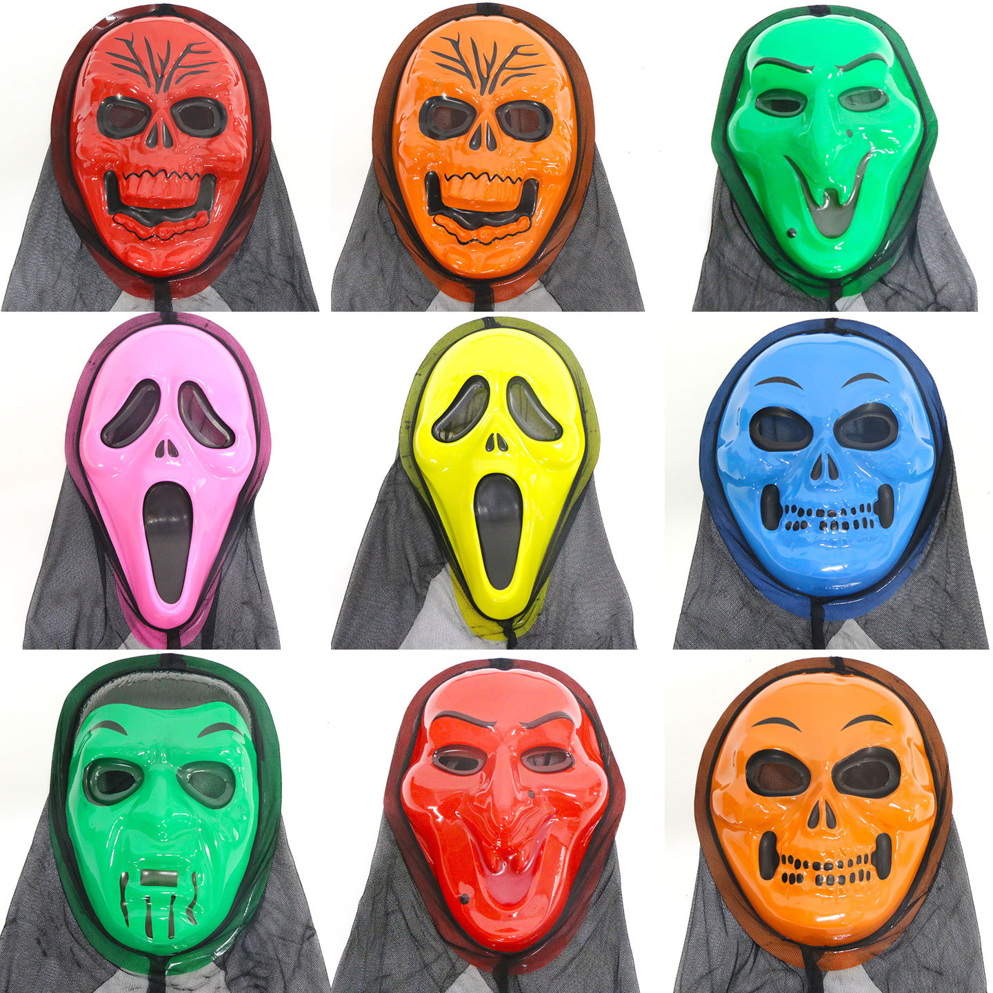Halloween Horror Mask Party Masquerade Toda la persona está gritando y gritando máscara de cabeza máscara de fantasma de calavera