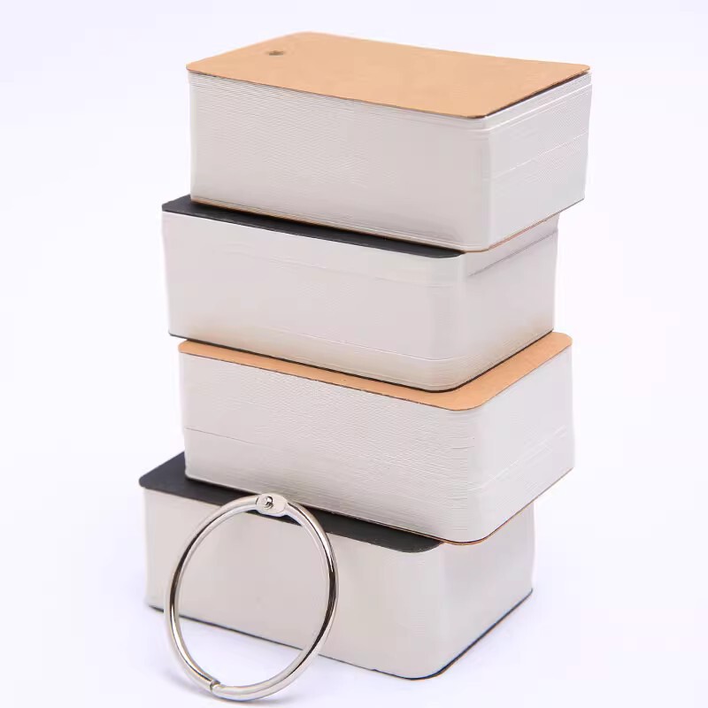 Blank Cards Student Hard Cardstock Portable English Vocabulary Cards Loose-Leaf Small Notebook DIY Sticky Notes Planner Cardstock