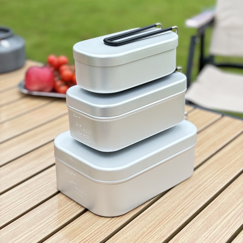 Outdoor aluminum lunch box camping cooking artifact old-fashioned aluminum alloy heated tableware picnic soldier portable cookware Outdoor aluminum lunch box camping cooking artifact old-fashioned aluminum alloy heated tableware picnic soldier portable cookware