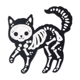 欧美滴油胸针 骷髅黑色猫百搭亚克力 背包 衣领卡通胸针