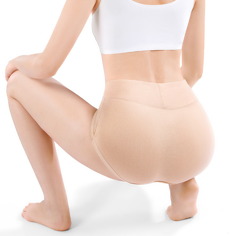 Women's Underwear Pure Cotton High Waist Cotton Antibacterial Crotch Large Size Hip Lift Tummy Control Comfortable Four-Season Style Cover Belly Button Women's Pants