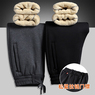 Men's Lamb Wool Pants Winter Thickened Warm Sweatpants Men's Sports Pants Outerwear Cotton Pants Men's Fleece Casual Pants