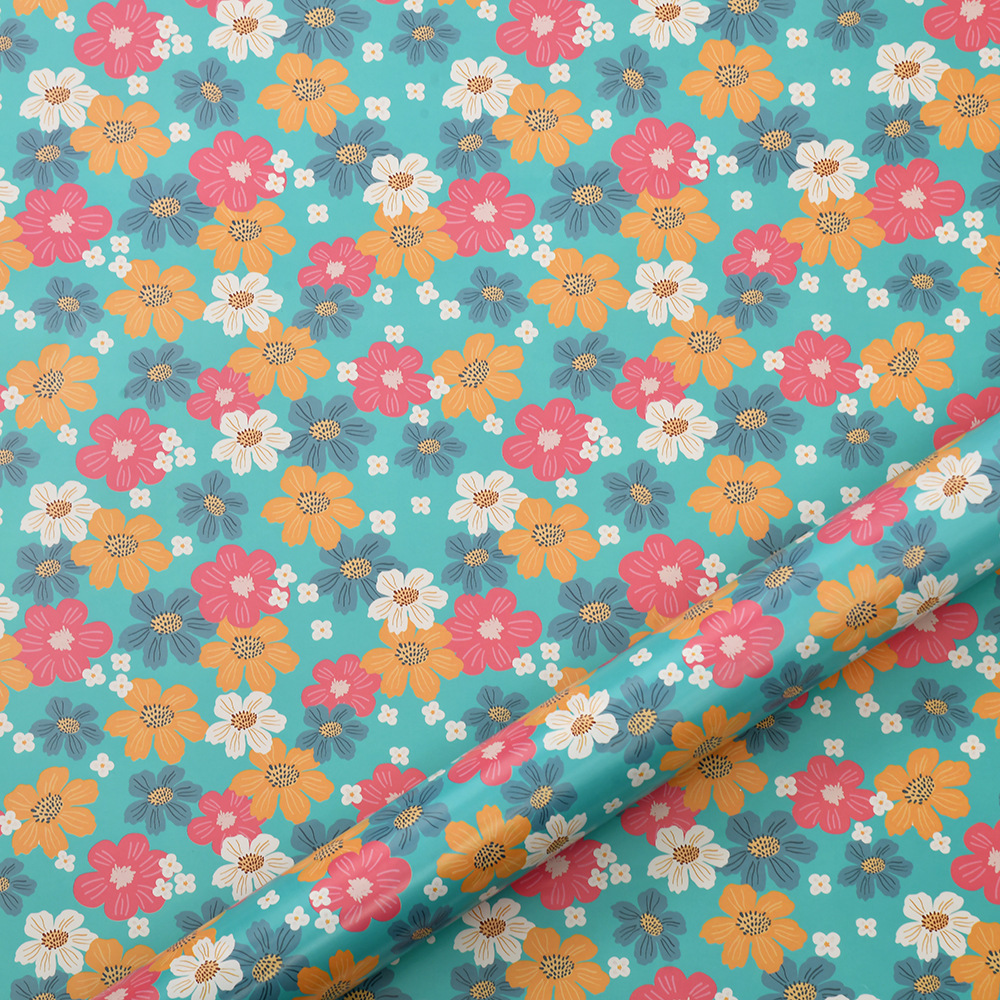 Transfronterizo nuevo papel de regalo serie de flores papel recubierto pequeña caja de regalo floral papel de regalo al por mayor