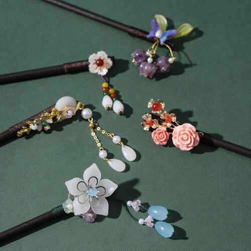 Ancient style wooden hairpin, Chinese style hairpin, wooden hairpin, high-end hairpin for girls, tassel Hanfu hairpin, hairpin, step shake
